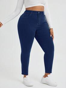 Flexra Plus Size Relaxed Fit Washed Slim Jeans - Medium Wash - View 4