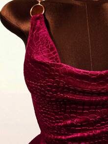 Mistrie Summer Fashion Sexy Hollow Backless Halter Neck Mini Dress Club Party Dark Red - Burgundy - View 8