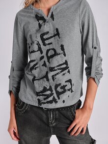 ROMWE Y2K Women T-Shirts - Grey - View 6