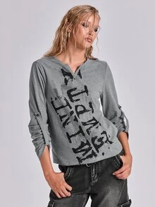 ROMWE Y2K Women T-Shirts - Grey - View 1