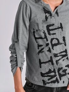 ROMWE Y2K Women T-Shirts - Grey - View 2