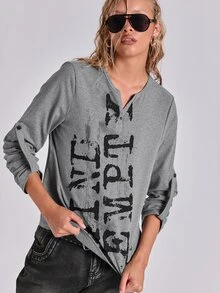 ROMWE Y2K Women T-Shirts - Grey - View 4
