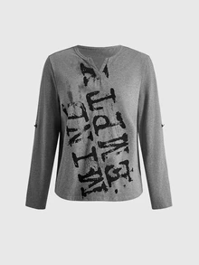 ROMWE Y2K Women T-Shirts - Grey - View 10