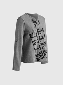 ROMWE Y2K Women T-Shirts - Grey - View 11