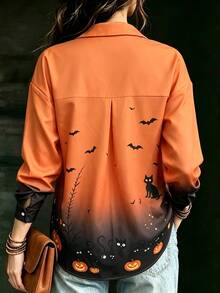 Franclia Halloween Print Ombre Shirt - Multicolor - View 2
