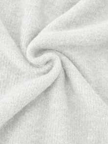 EMERY ROSE Plus Size Women's Dropped Shoulder Long Sleeve Diamond Floral Faux Sweater Minimalist Design Fashion Sweatshirt - White - View 3