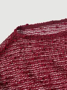 SHEIN MOD Women's Solid Color Spaghetti Strap Dress And Asymmetrical Shoulder Top Casual 2 Pieces Set - Burgundy - View 12