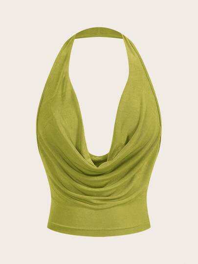 Sweetina Women Scoop Neck Sleeveless Cropped Y2K Red Sexy Top, Stylish Plain Color