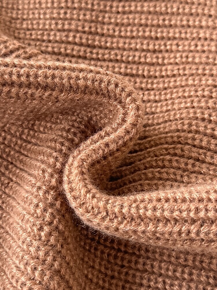 New Fashion Versatile Girls' Toddler Commute Minimalist Small V-Neck Brown Argyle Cable Knit Cardigan, Soft And Comfortable, Suitable For Daily Wear, Outings, Travel, Vacation, And Home - Brown - View 3