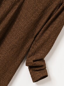 Rusticease Women's Minimalist 2 In 1 Button Long Sleeve Dress - Brown - View 4