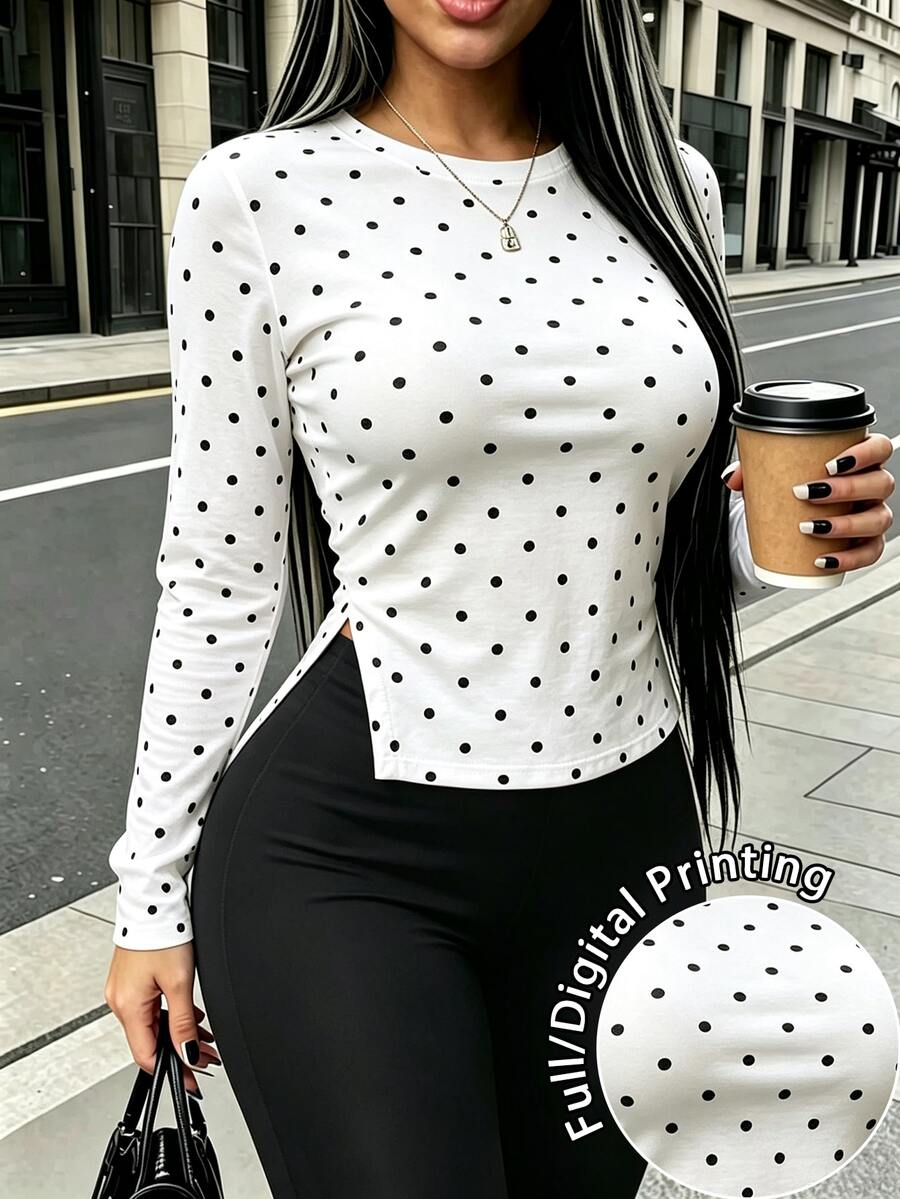 Rovax 女款波點長袖上衣與長褲休閒日常兩件套 - 彩色 - 查看 1
