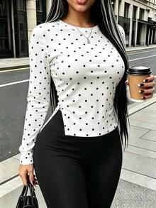 Rovax 女款波點長袖上衣與長褲休閒日常兩件套 - 彩色 - 查看 3