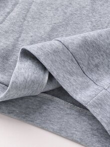SHEIN 兒童青少年男孩字母印花保暖內裡秋冬連帽衛衣與運動長褲套裝 - 深灰色 - 查看 8