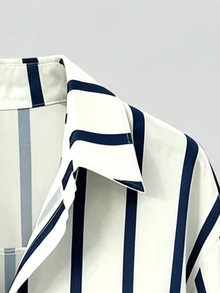 Trelyra Women's Casual Commute Striped Shirt - Blue and White - View 4