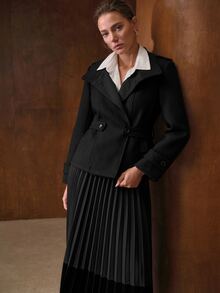 MOTF PREMIUM WOMEN'S AUTUMN/WINTER WOOL SINGLE-FACED COAT - Black - View 4