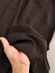 CosyJoli 大尺碼女款春夏新款商務休閒女裝海灘風情人節風格時尚通勤寬腿長褲，口袋長褲。長褲海灘度假薰衣草色大學生情人節郵輪女款夏季寬鬆長褲 - 棕色 - 查看 8