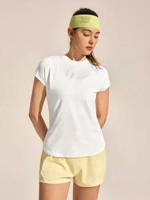 Exploreva Exploreva Kaos Wanita Polos Kasual Serbaguna untuk Pakaian Sehari-hari & Aktivitas Luar Ruangan - Putih - View 5
