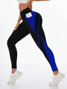 Exploreva Exploreva Celana Legging Olahraga Yoga Wanita Pinggang Tinggi Tanpa Jahitan dengan Kombinasi Warna - MultiWarna - View 3