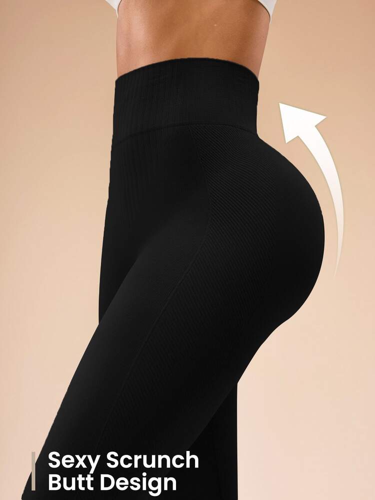 Exploreva Exploreva Solid High Waist Slim-Fit Leggings, Casual Everyday Wear Yoga Women Pants - Black - View 5
