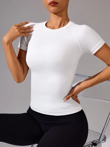 Exploreva Exploreva Women Summer Simple Letter Printed Sleeveless Sports Tank Top Workout Tank Top Gym Shirts - White - View 5