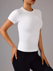 Exploreva Exploreva Women Summer Simple Letter Printed Sleeveless Sports Tank Top Workout Tank Top Gym Shirts - White - View 4