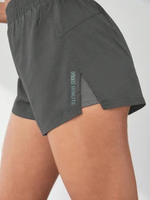 Exploreva Exploreva 1pc Summer Lightweight Shorts With Shorts Lining, Comfy & Opaque For Yoga, Jogging Comfy Short - Grey - View 5