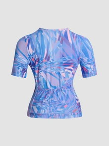 Exploreva Exploreva Women's Outdoor Sports Casual Printed Short Sleeve Cycling Jersey - Multicolor - View 8