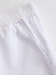 Manfinity CasualCool 男士白色斜纹布休闲工装短裤 - 白色 - 查看 4