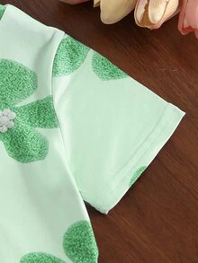 SHEIN 一套女童休闲舒适时尚可爱碎花短袖T恤短裤套装，适合春夏外出、休闲、度假。 - 彩色 - 查看 8