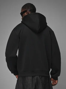 STYNVO 男士長袖拉鍊休閒連帽外套 - 黑色 - 查看 2