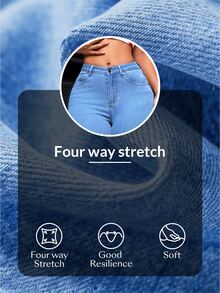 Flexra Petite Solid Colored Flared Jeans With Slant Pockets And Fringed Hem ,Petite Women - Blue - View 10