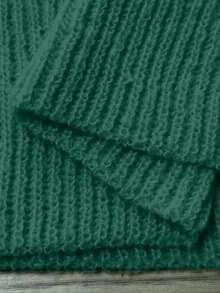 SHEIN Young Girl Christmas A-Line High Neck Knitted Sweater Dress Autumn Fall - Green - View 11