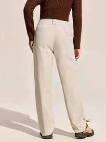 Exploreva Exploreva Women's Solid Color Casual Outdoor Pants With Pockets - Apricot - View 3
