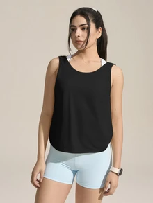 Exploreva Exploreva Women's Knitted Backless Vest - Black - View 6
