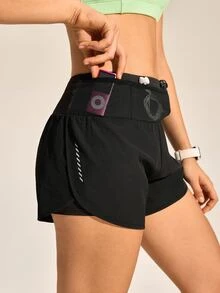 Exploreva Exploreva Women's Mesh Patchwork Casual Versatile Daily Outdoor Shorts - Black - View 6