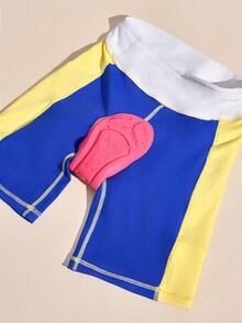 SHEIN Sports 女士撞色拼接修身骑行短裤 - 明亮 - 查看 6