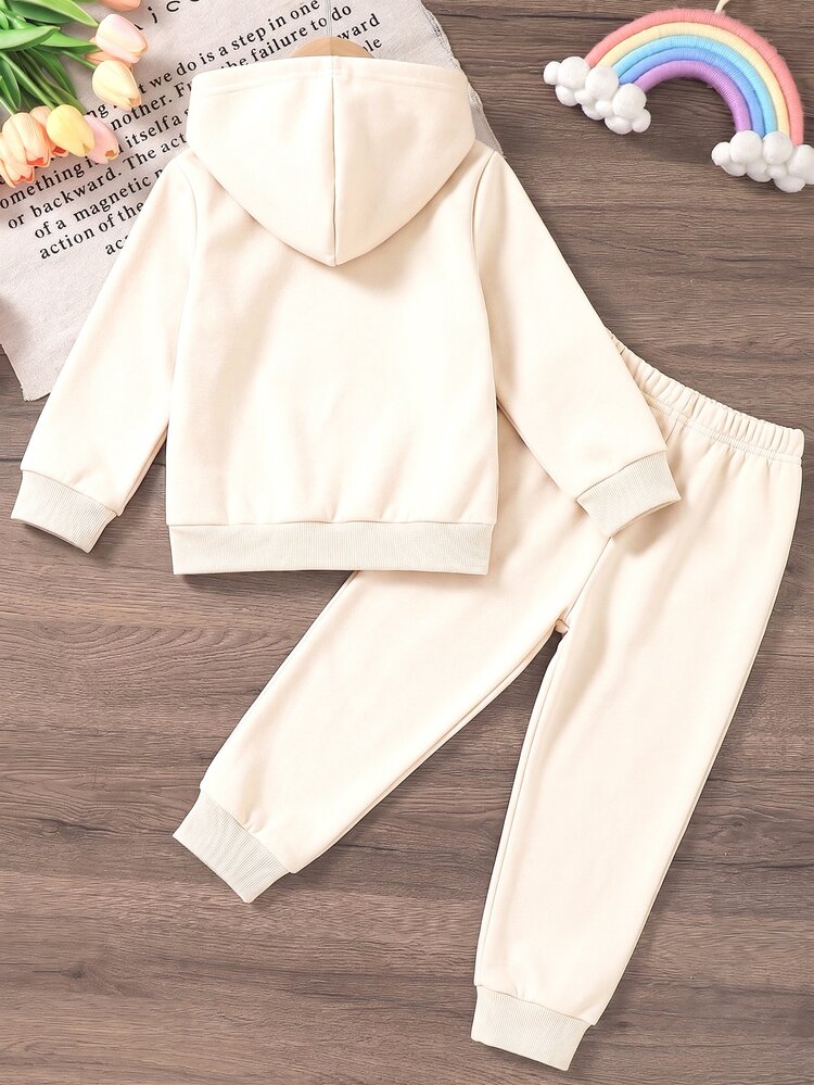 SHEIN | PAW Patrol Young Boy Cartoon Print Hoodie & Joggers 2pcs Set, Spring/Autumn/Winter - Apricot - View 4