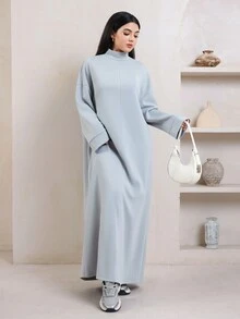 Veilorie Women's Solid Color Casual Long Sleeve Sweatshirt For Gatherings And Outings - Grey - View 4