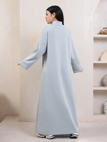 Veilorie Women's Solid Color Casual Long Sleeve Sweatshirt For Gatherings And Outings - Grey - View 7