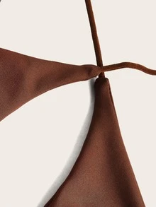 Sweetina White Corset Hook And Eye Front Mesh Insert Cami Top - Brown - View 4