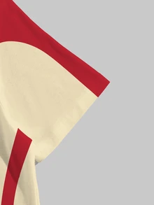 Manfinity Hypemode Men's Sporty Striped Colorblock Apricot T-Shirt, Suitable For Daily Wear And Gatherings - Multicolor - View 6
