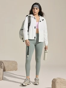 Exploreva Exploreva Women's Solid Color Hooded Outdoor Sun Protection Jacket White Jacket For Women White Zip Up Jacket - White - View 7