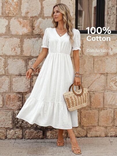 EMERY ROSE Vestido casual de unicolor para mujer