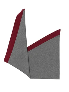 Nöista Dark Grey Knit Neck Scarf With A Contrast Design In Burgundy.. Fall, Winter, Everyday Look, Back To School,  Halloween, Accessories, Warm, Layering.. - Dark Grey - View 8