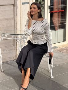 Sindi Myftari Women's Wide Leg Pocket Pants, Summer Airport Business Attire - Black - View 4