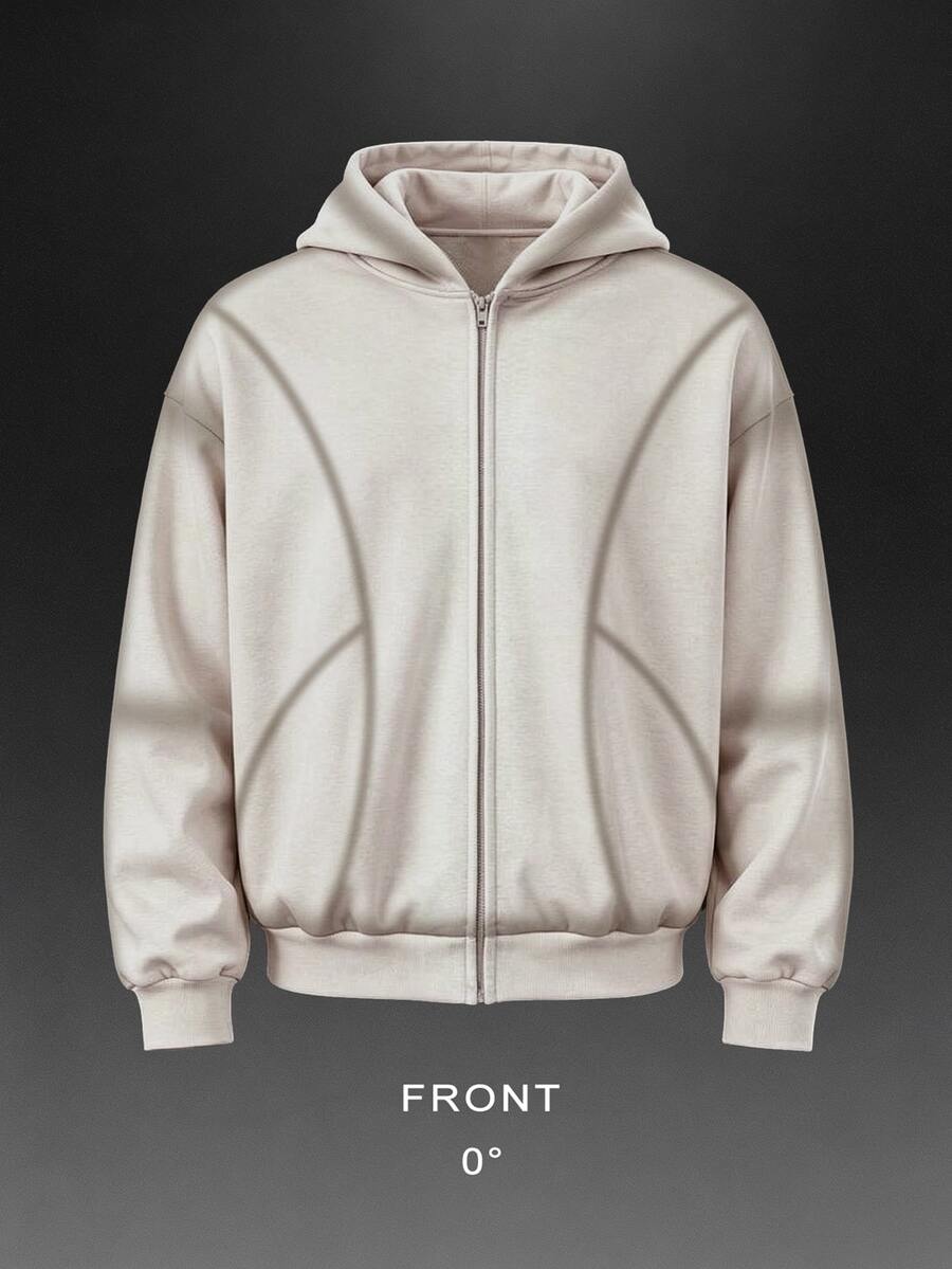 Sport MetroGents Men's Casual Zip-Up Long Sleeve Hooded Sports Jacket - White - View 1