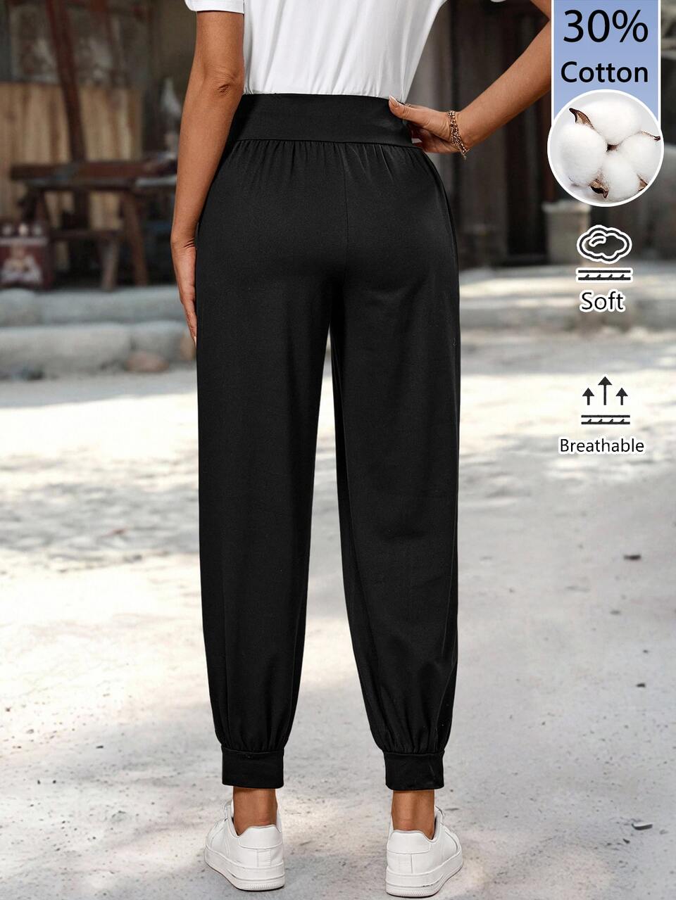 Women's Fashionable Versatile Pleated Pocket Ankle Pants