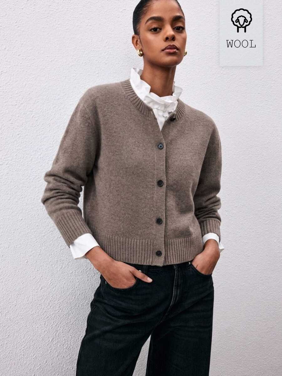 ATUI Studio Women's Casual Versatile Cardigan, Autumn/Winter - Khaki - View 1