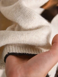 CosyJoli Cardigan Plus dengan Pita Depan dan Bahu Jatuh, Cocok untuk Kencan Malam, Liburan, Warna Putih, Musim Gugur, Gaya Peri, Kasual, Elegan, Musim Dingin. - Aprikot - View 9