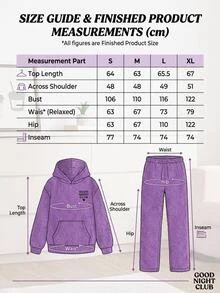 SHEIN Good Night Club Embroidery Lilac Purple Soft Welsoft Plush Lounge Set - Purple - View 8